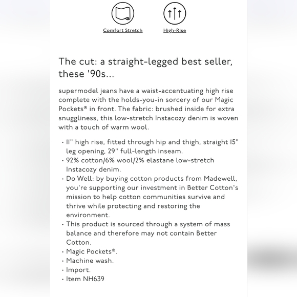 Madewell Perfect Vintage Straight Jean in Bright Indigo Wash- Insta cozy… - Picture 10 of 10